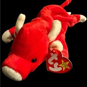 Ty Vibrant Red Bull Plush
